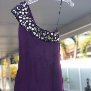 Bebe Gemmed One Shoulder Cocktail Dress